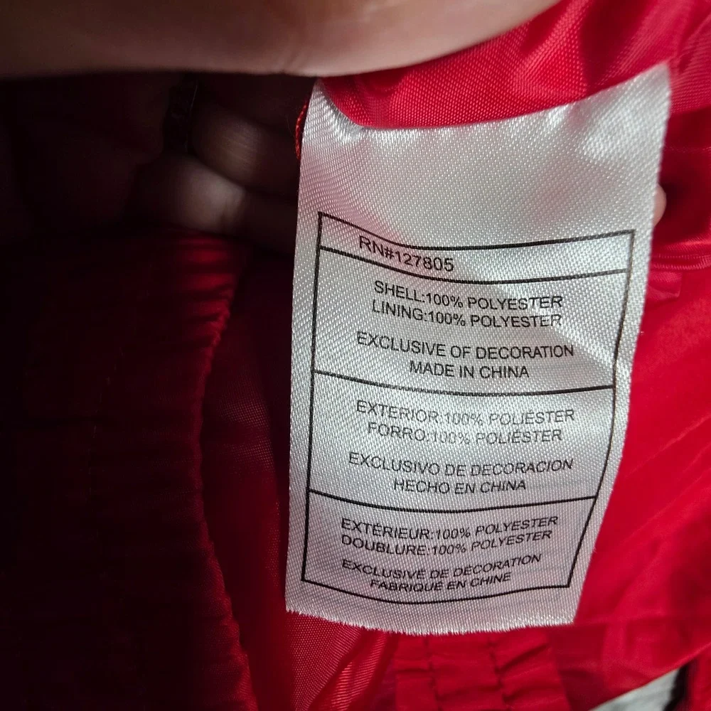 Reebok Mens Red Full Zip Hooded Windbreaker Jacket XL RN127805 Logo Sleeve